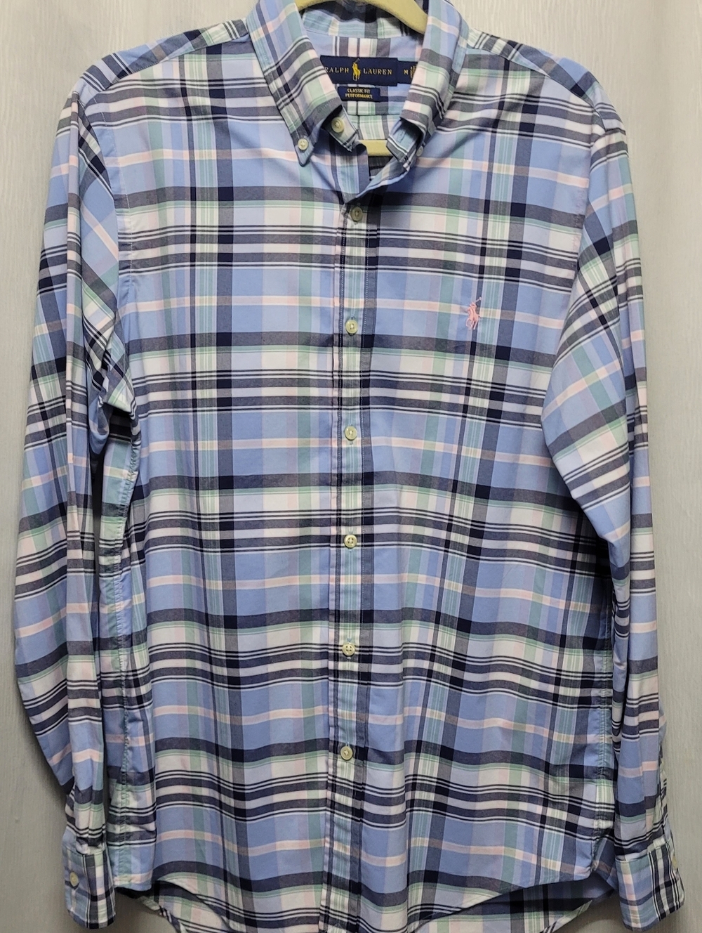 Ralph Lauren Performance Plaid Long Sleeve Button Down Shirt Medium